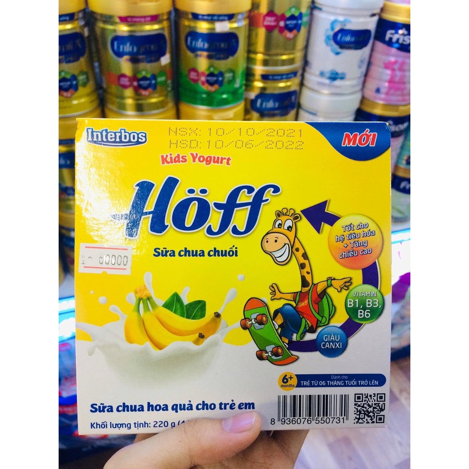sữa chua Hoff 1 lốc 4 hộp date mới nhất
