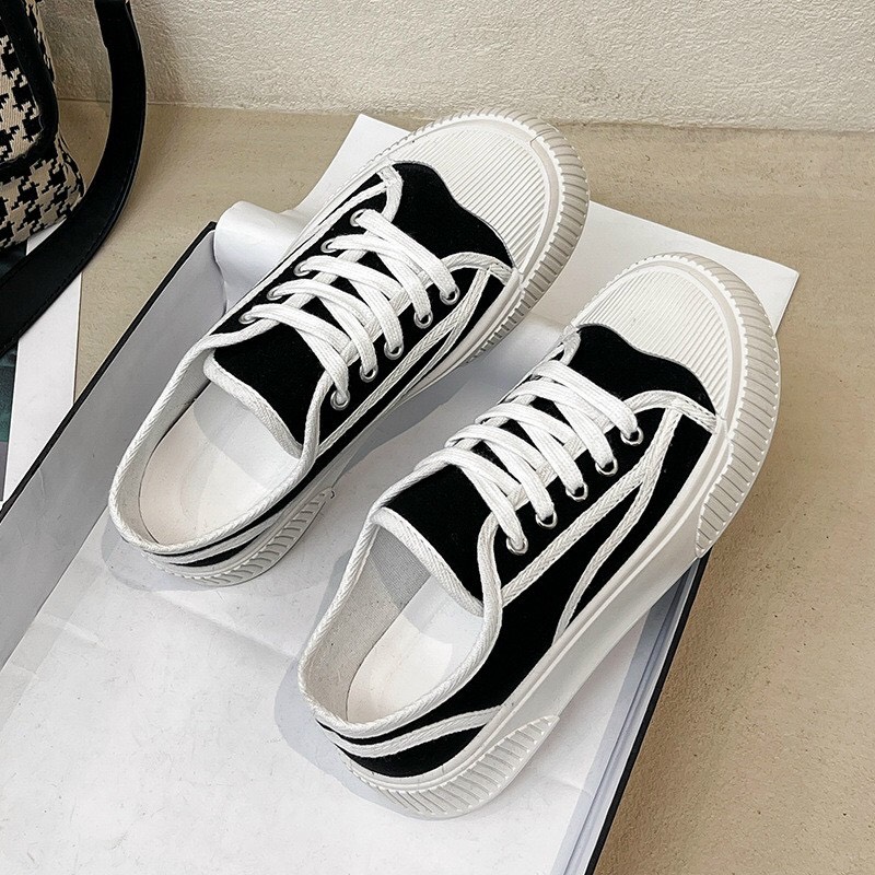giày nữ thể thao vải mềm canvas đế cao su đúc from ôm