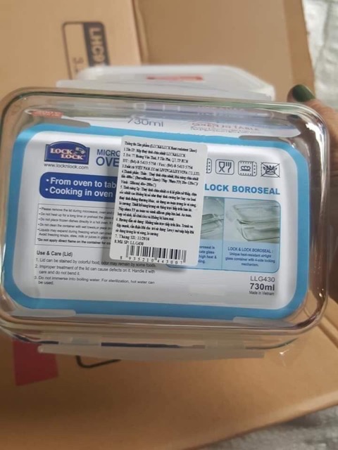 [HCM]Hộp thủy tinh lock and lock 730ml