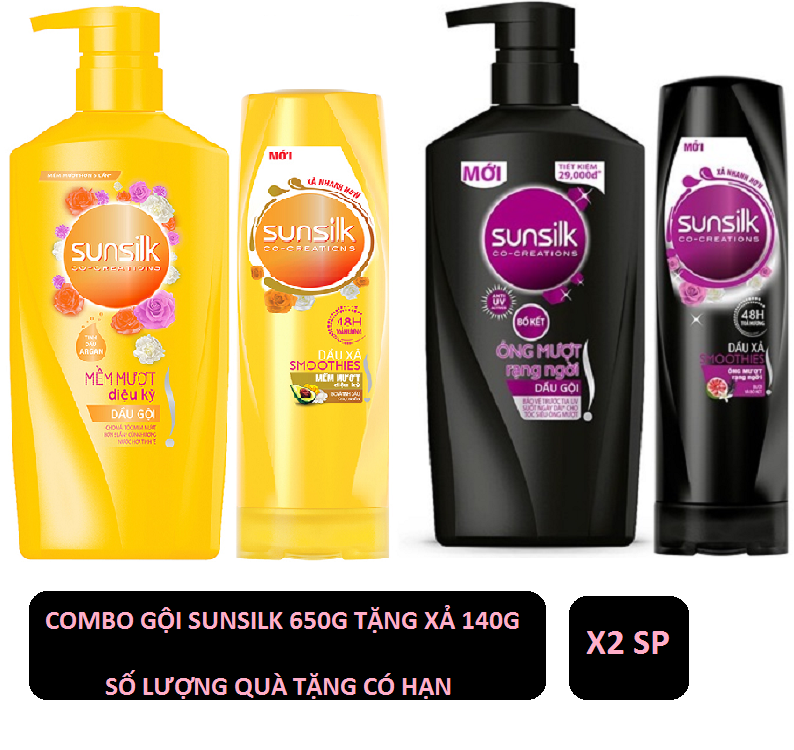 Dầu gội Sunsilk 650g tặng chai xả 140g