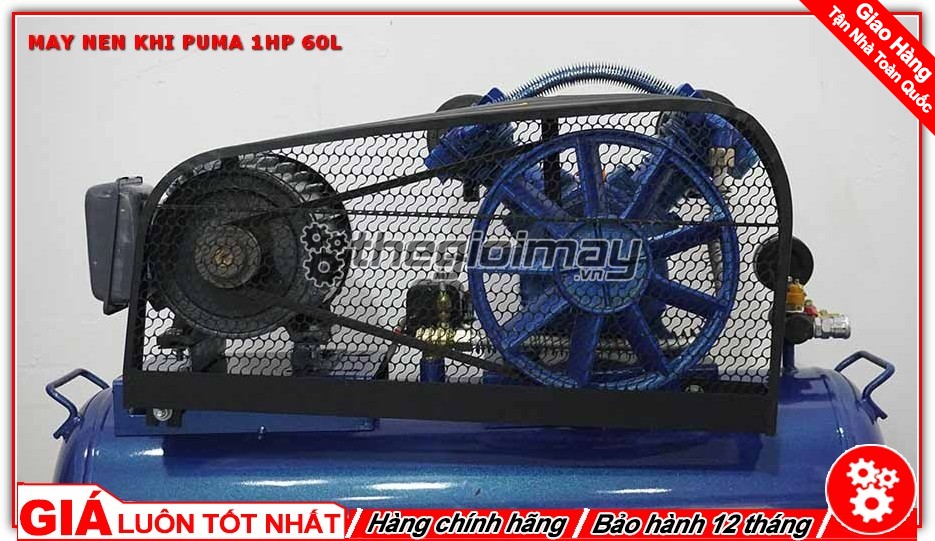 Máy nén khí dây đai PUMA 1HP-60L
