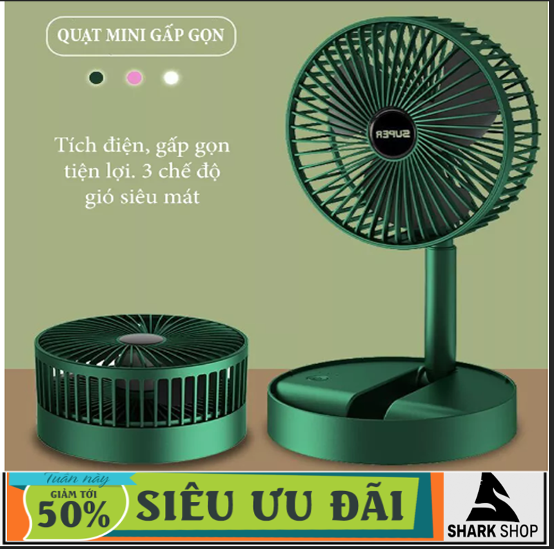Fan electric charge folding compact, volume fan electric Mini 3 wind speed, fan mini portable charge electric fan desktop fan mini fan to desk rotate 180 degrees, 3 Wind speed Super Cool, USB charging port, compact design for easy carry theo