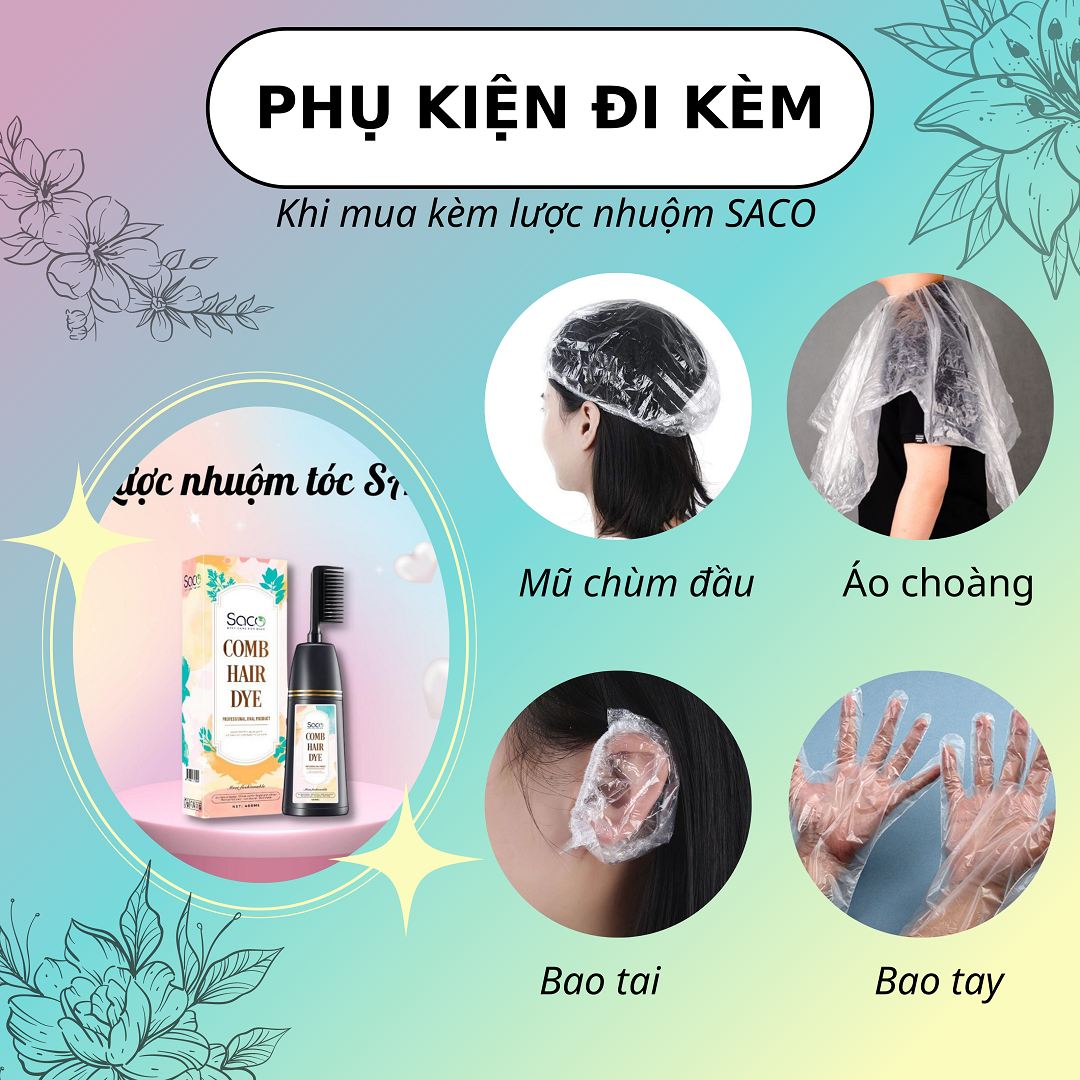 LƯỢC SACO PHỦ BẠC CHÍNH HÃNG  dầu gội nhuộm tóc  lên màu CHUẨN ĐẸP từ mọi nền tóc màu NÂU Cafe