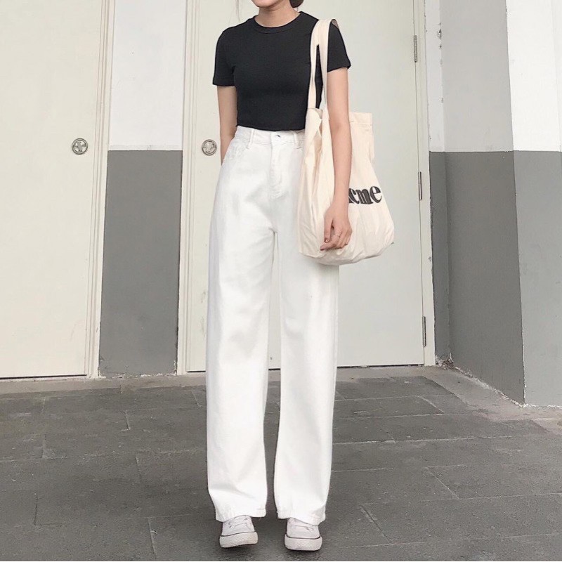 Quần Jeans Culottes Dáng Dài Vnxk