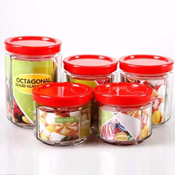 Bộ 5 Lọ Thuỷ Tinh Đựng Gia Vị Cao Cấp Tiện Dụng Sang Trọng