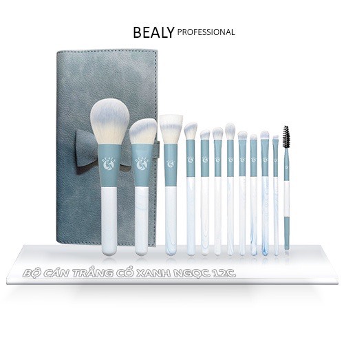 BỘ CỌ TRANG ĐIỂM CÁ NHÂN 12C CÁN TRẮNG CỔ XANH NGỌC BEALY
