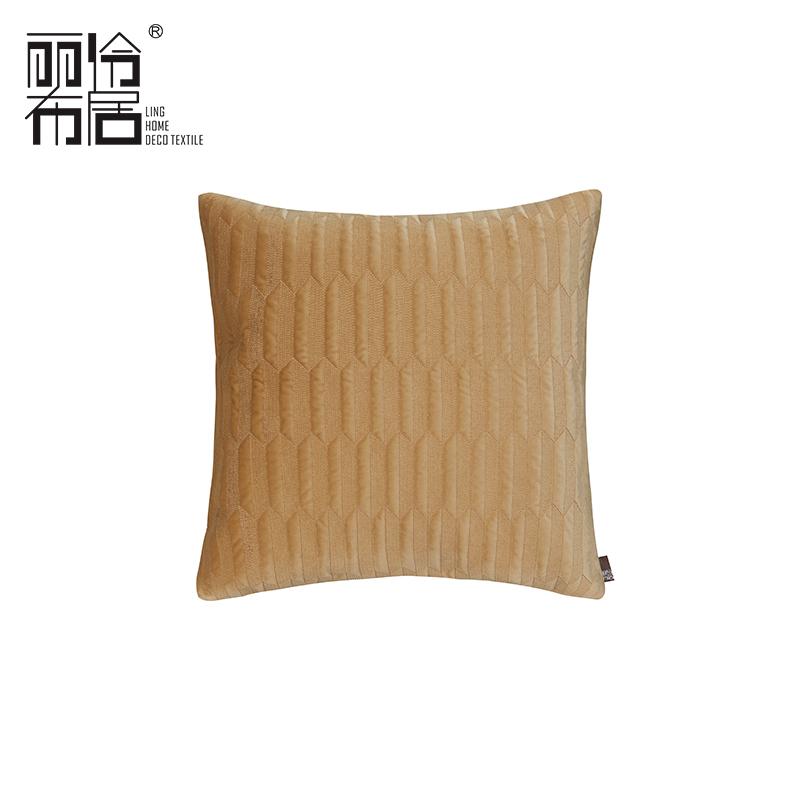 LING HOME DECO TEXTILE Lingge Vải Chần Bông Gối Vuông Hiện Đại Giản Lược Gối Ôm Mô Hình Dệt Nổi Đệm Tựa Màu Xám Xanh Lá Vàng