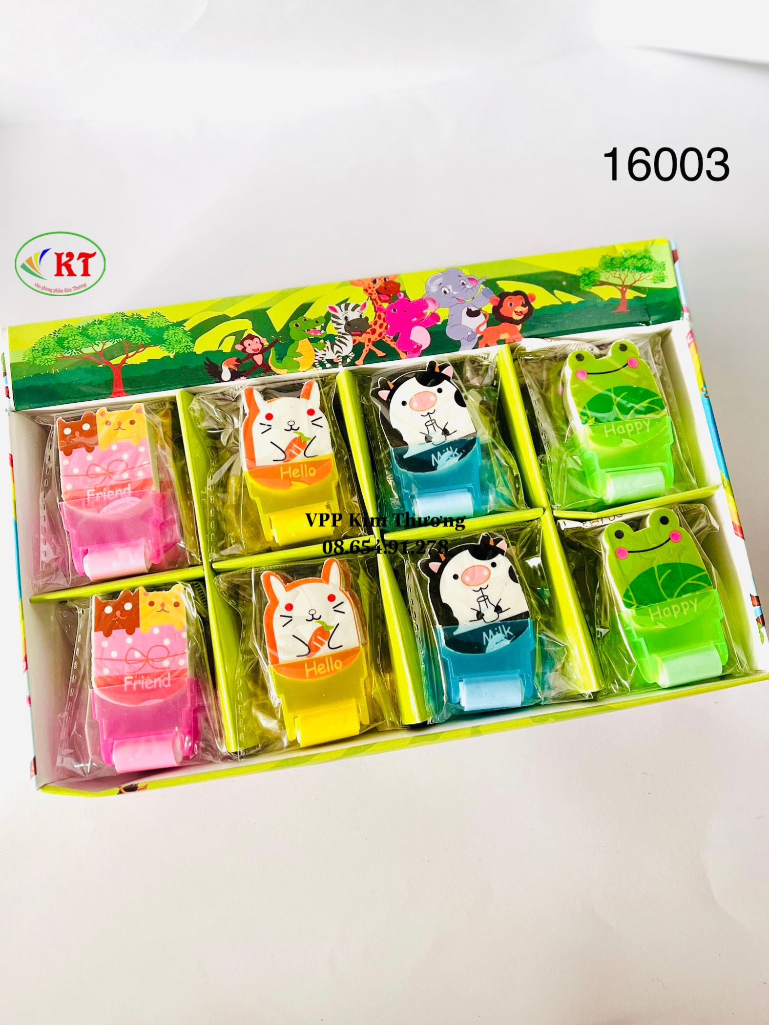Compo 4 cục gôm lăn hình thú (16003)