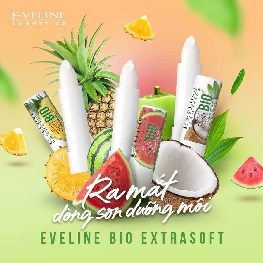 Son dưỡng ẩm môi hương dừa Eveline Extrasoft Bio 4g