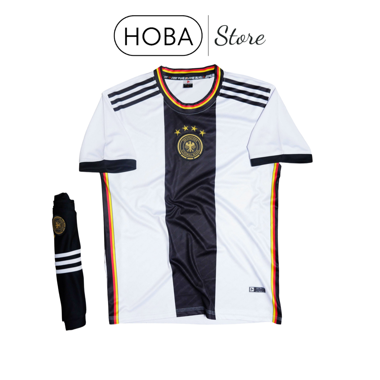 Bộ quần áo bóng đá đồ đá banh đội tuyển Đức trắng Euro 2024 vải thun lạnh cao cấp logo thêu