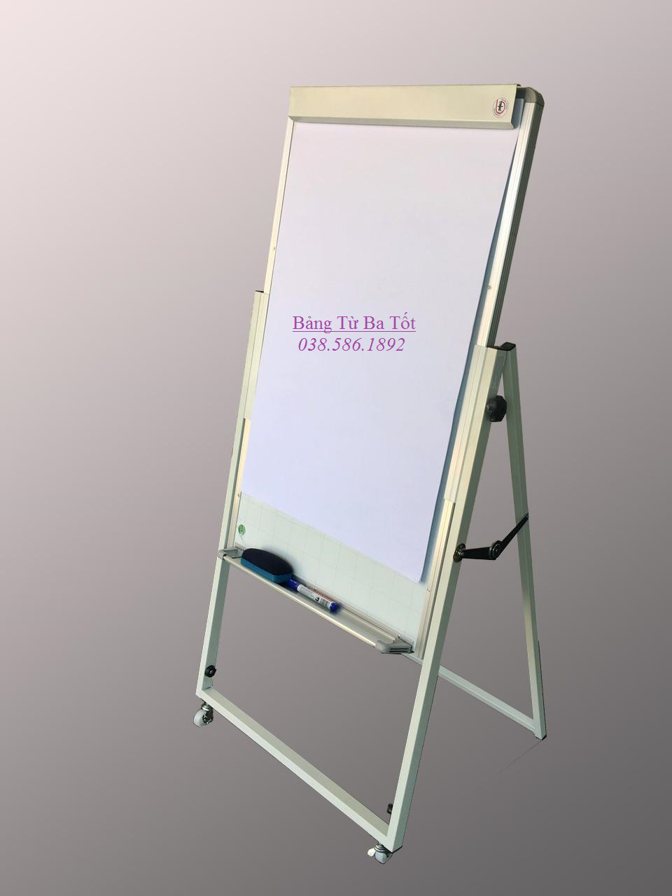 Bảng Flipchart Chân Gấp F Plus 60x100cm (Tặng bút viết bảng,bông lau từ tính,nam châm, giấy A1 hoặc A0)