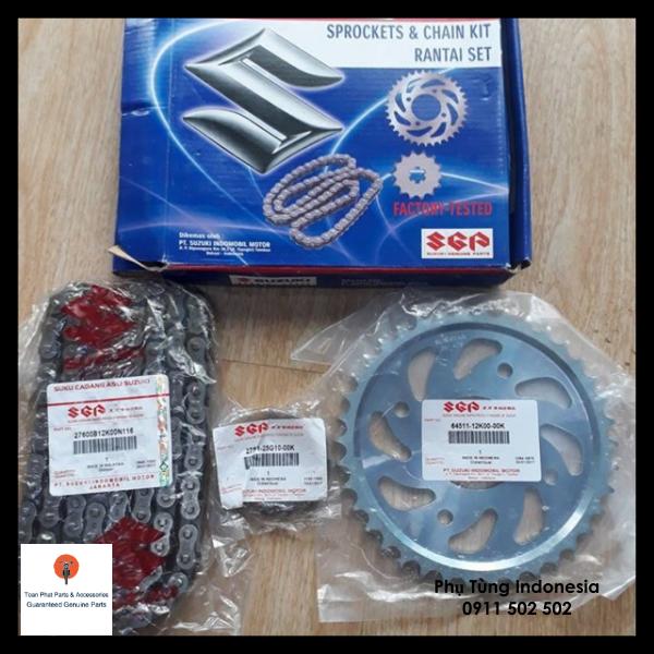 [HCM]Bộ nhông sên dĩa Raider Fi Satria Fi, sản xuất tại Suzuki Indonesia, đóng gói ful box từ nhà máy hãng