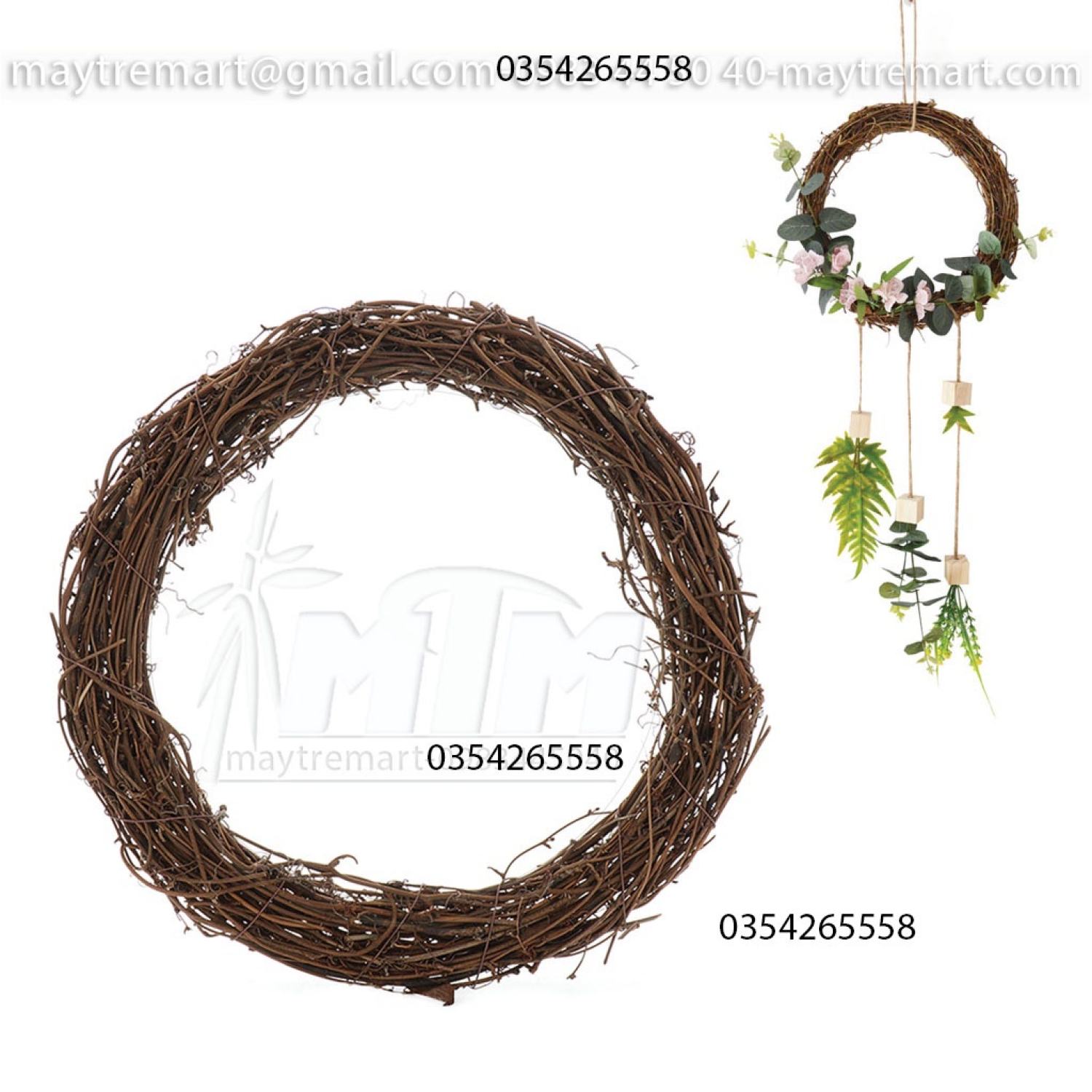 Vòng cỏ bện handmade-trang trí decor
