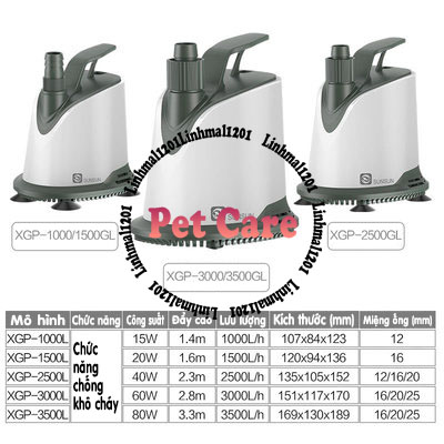 Máy bơm chìm hút đáy bể cá XGP nội địa cao cấp
