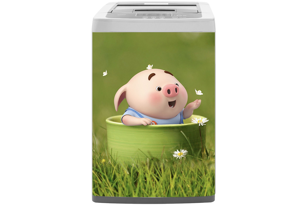 Decal dán máy giặt chất liệu cao cấp- Pig 2022