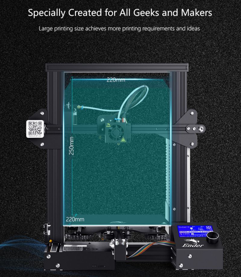 3D printer Creality Ender 3 printing size 22*22*25cm
