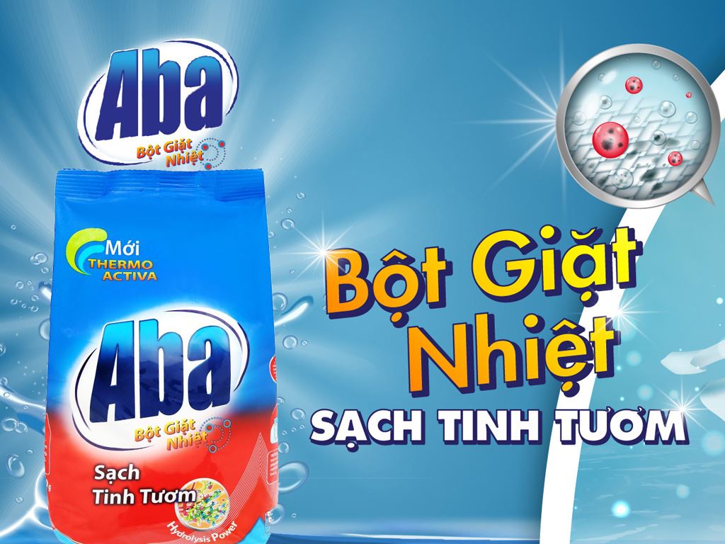 Bột Giặt Nhiệt Aba Sạch Tinh Tươm 3kg