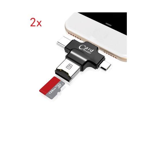 Đầu đọc thẻ đa năng 4 in 1 OTG, USB, TYPE - C, IOS dùng cho iOS - Android - PC- Macbook