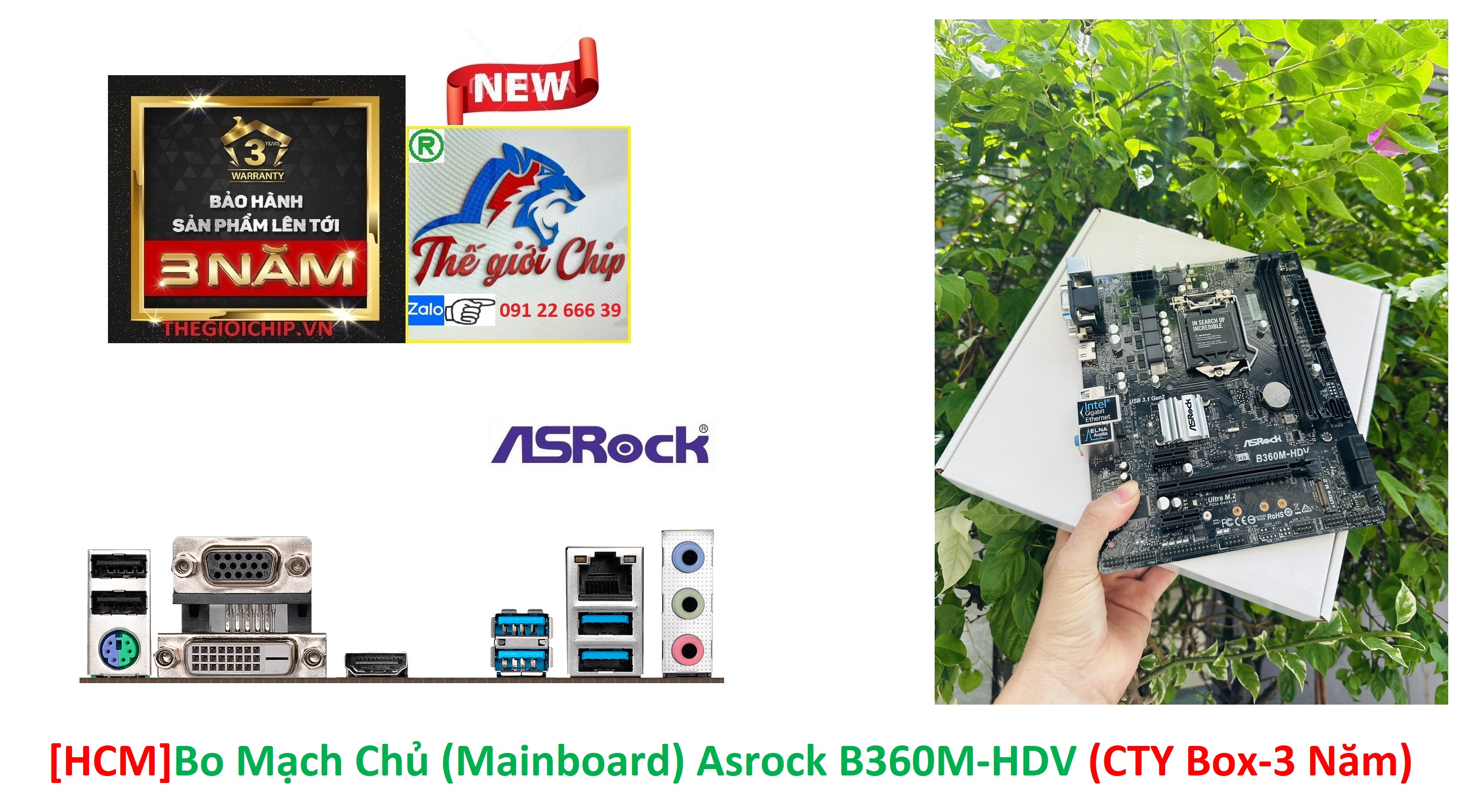 [HCM]Bo Mạch Chủ (Mainboard) Asrock B360M-HDV (CTY Box-3 Năm)