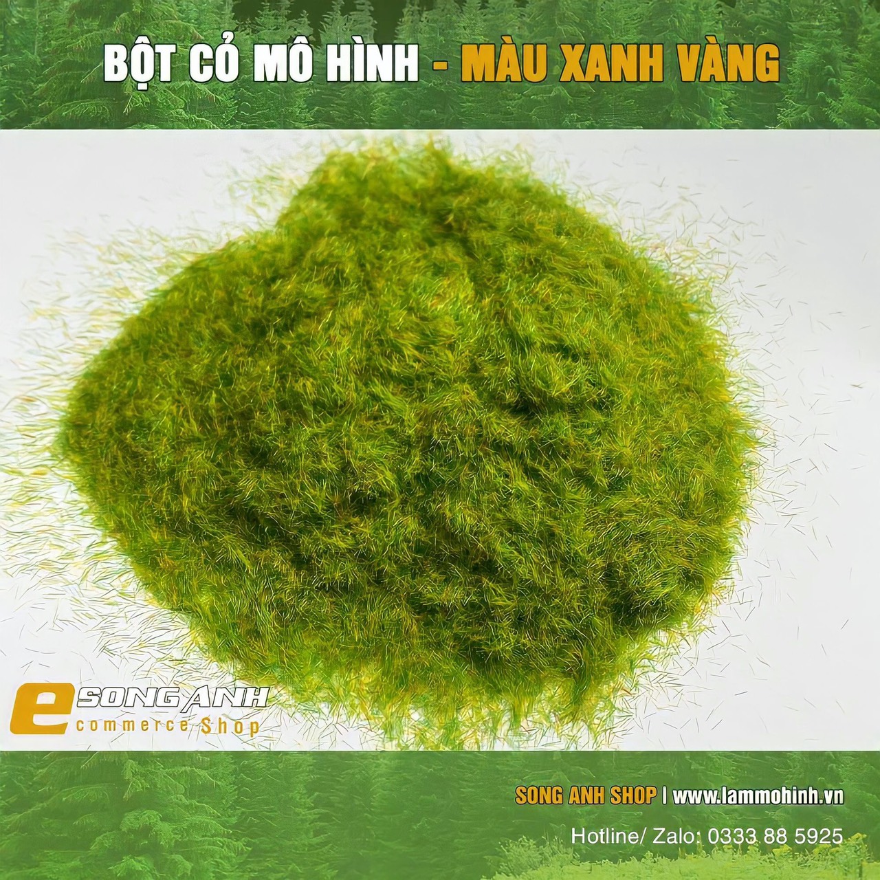 Bột cỏ làm mô hình - màu xanh nhạt vàng ( 1 bịch 50 gram )