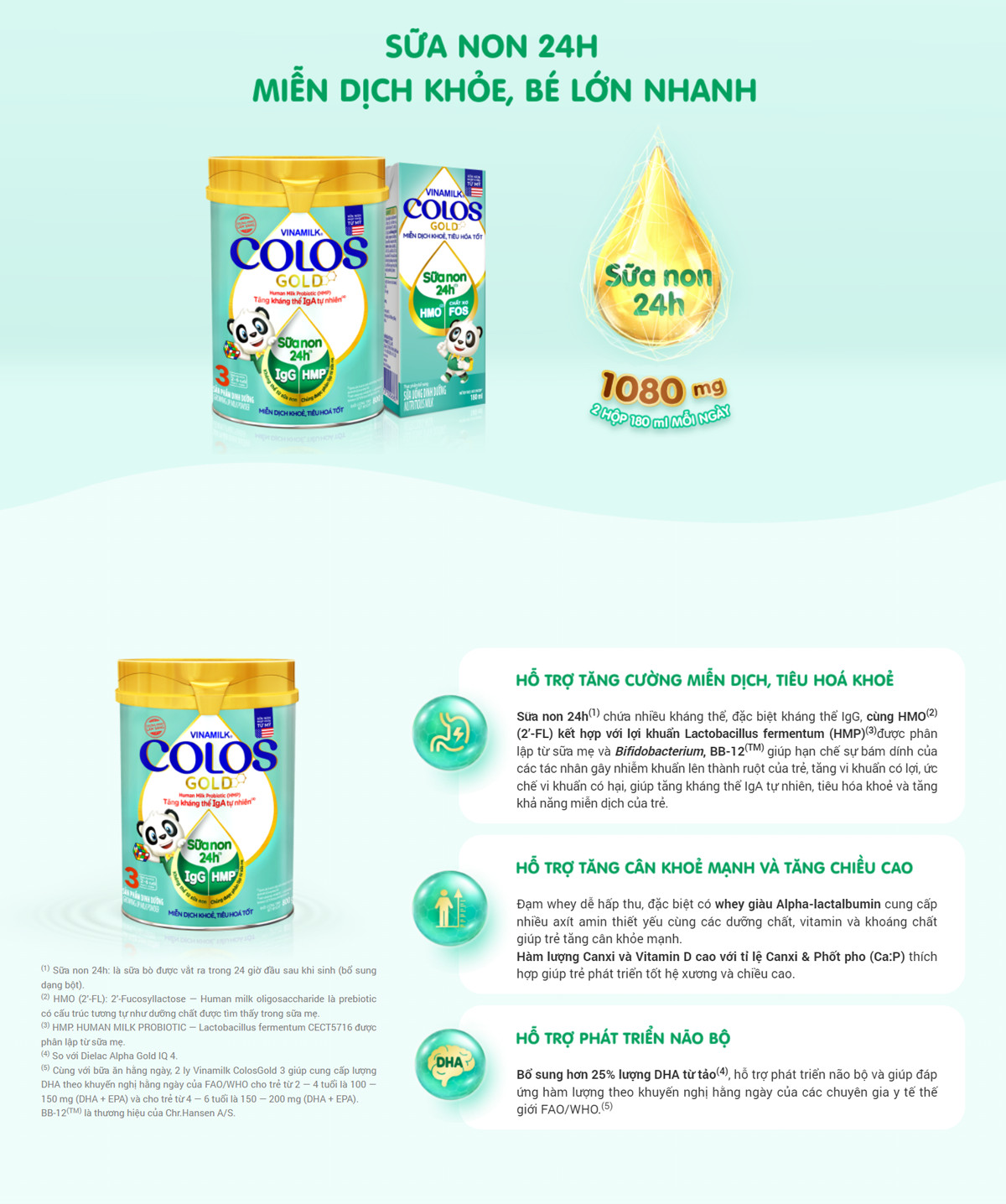 (HSD T7-2026) (Có Tích Điểm) COMBO 4 LON Sữa Bột Vinamilk ColosGold 1 350g (cho trẻ từ 0 - 1 tuổi).