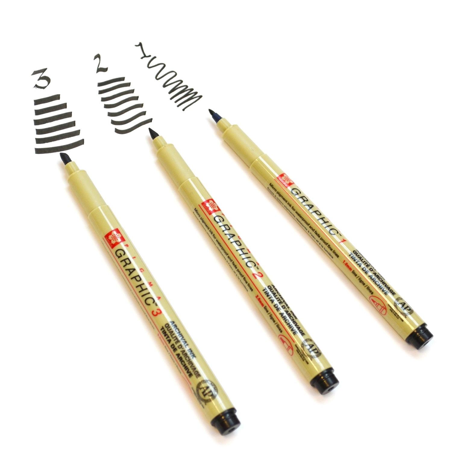 BÚT ĐỒ HỌA SAKURA PIGMA GRAPHIC (ĐẦU DẸT, NHIỀU SIZE)