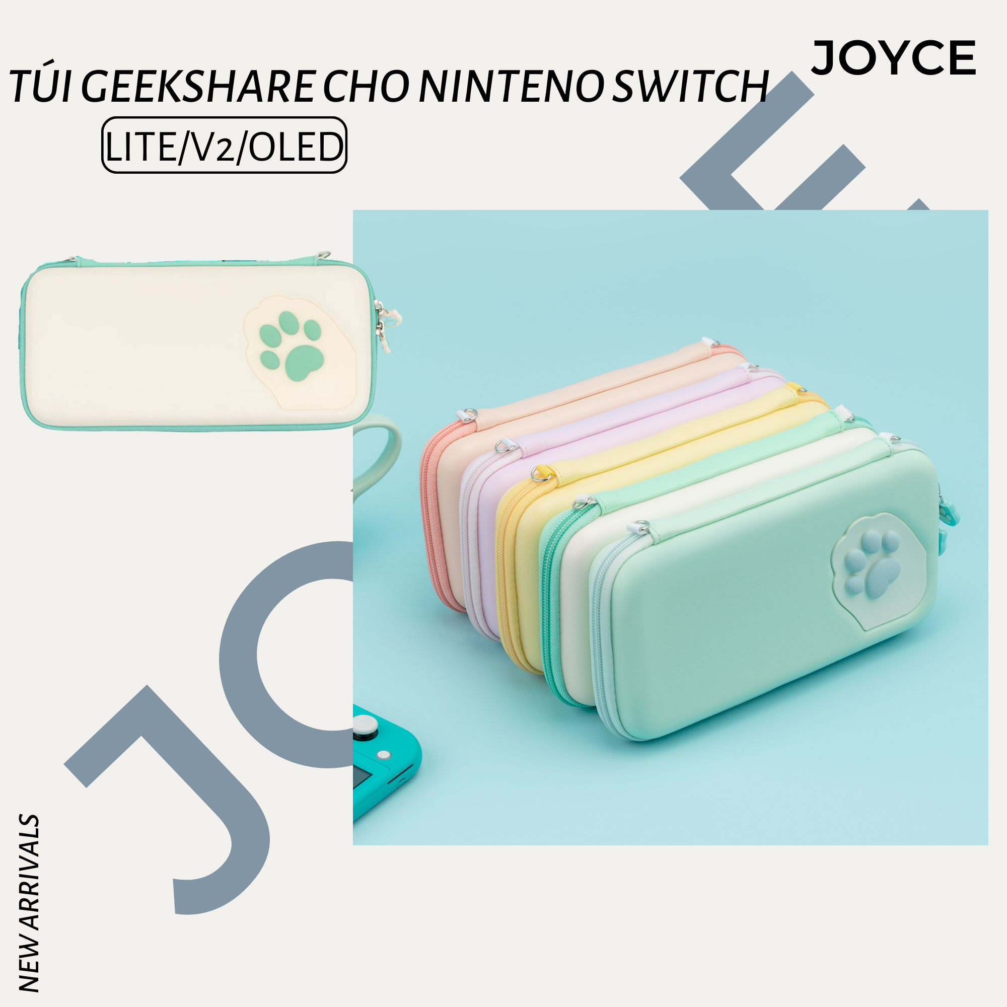 ( Geekshare )Túi Mèo Cho Máy nintendo Switch v1v2/oled/lite