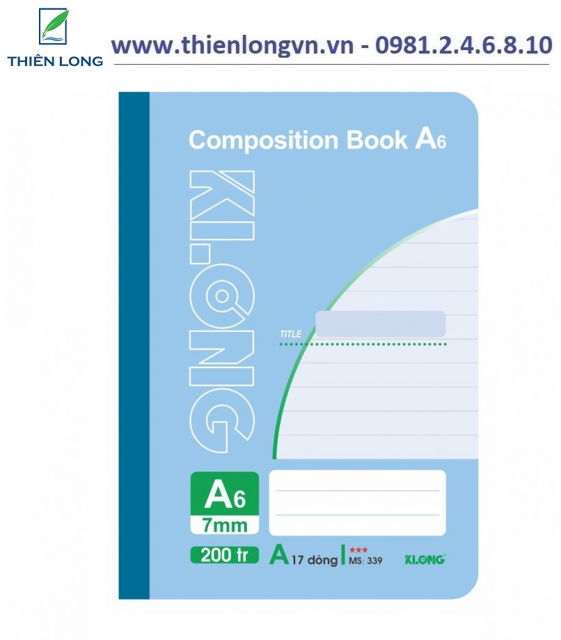 Sổ may dán gáy A6 - 200 trang; Klong 339