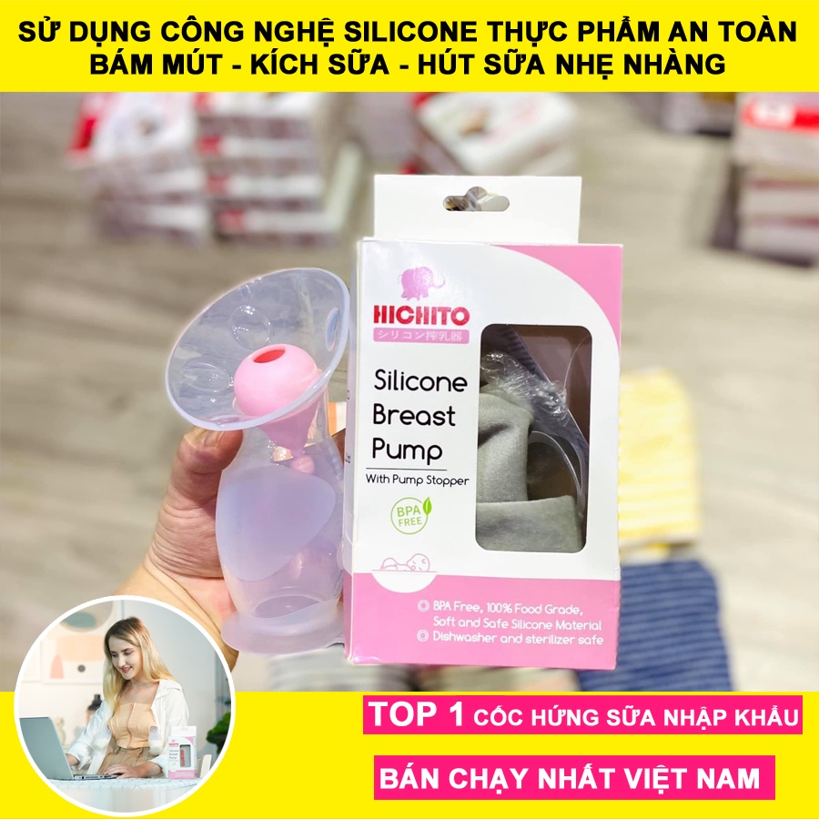 Cốc hứng sữa hichito nhật bản - phễu hút sữa - cốc hút sữa chính hãng
