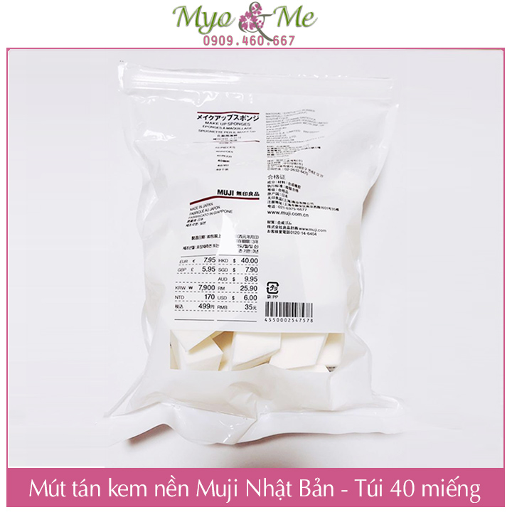 Mút tán kem nền Muji - Make up Sponges miếng lẻ