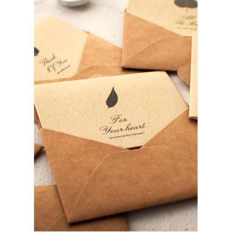 Thiệp ghi tay kèm bao thư giấy kraft