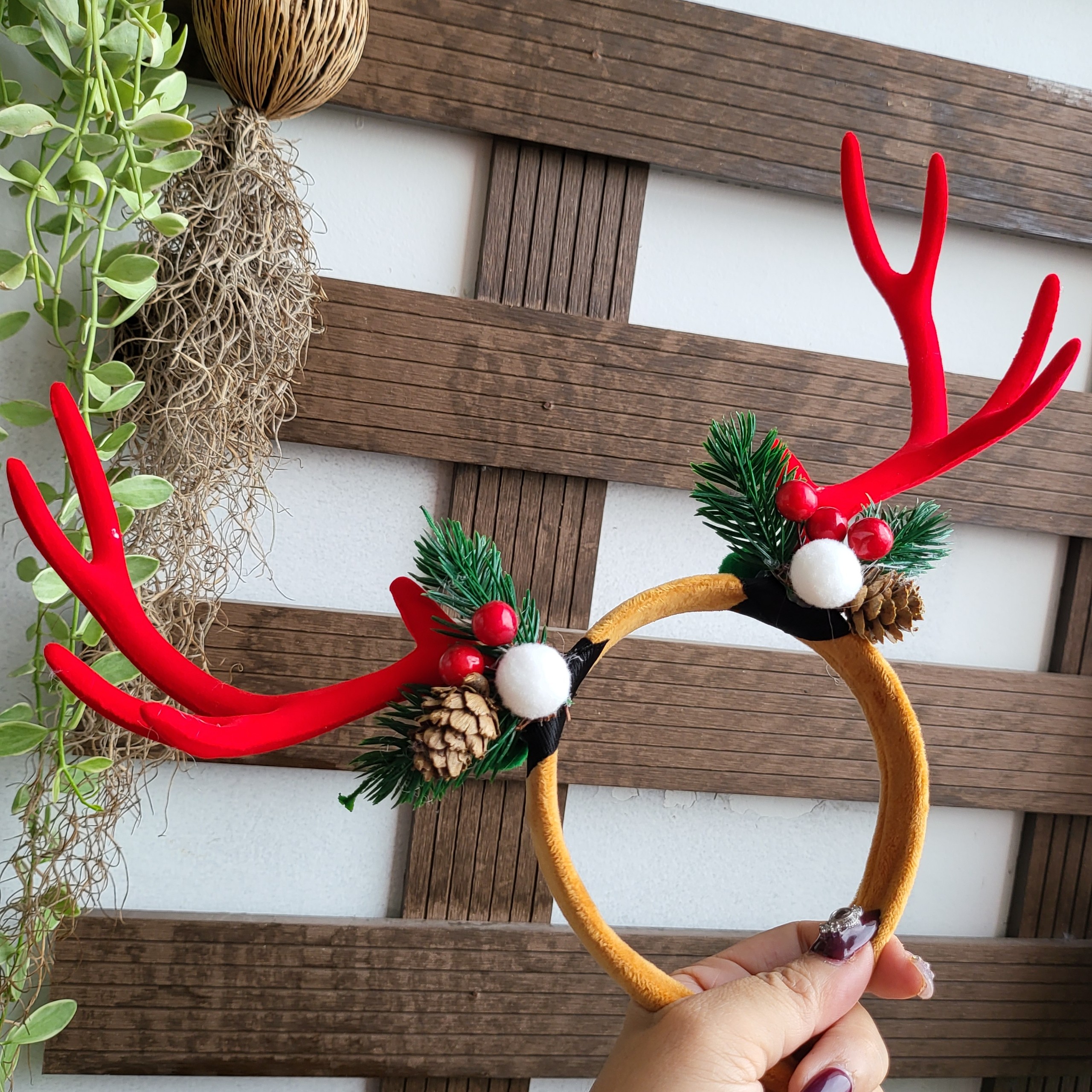 [HCM]Cài tóc noel sừng nai siêu To đính hạt Hot trend - kireicos