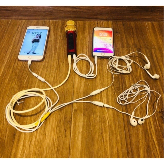 mic livestream c11 bản nâng cấp cả mic và dây hát nhẹ bắt xa loại 2 tai nghe