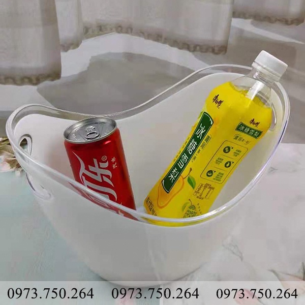 Xô đựng đá ướp rượu vang 4 lít Đen, Trong suốt