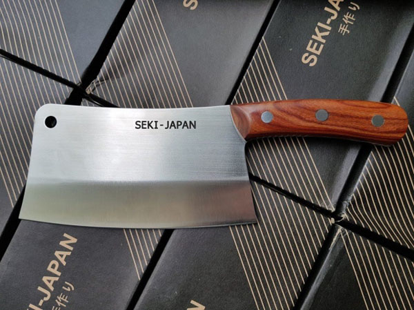 [SALE SẬP SÀN] Dao chặt, dao thái đa năng Seki lưỡi thép nguyên khối siêu bền siêu sắc, tay cầm bằng gỗ chống trơn trượt - Bộ dao nấu ăn nhà bếp cầm đằm tay, hàng xuất Nhật mẫu mới (Kèm hộp đựng)