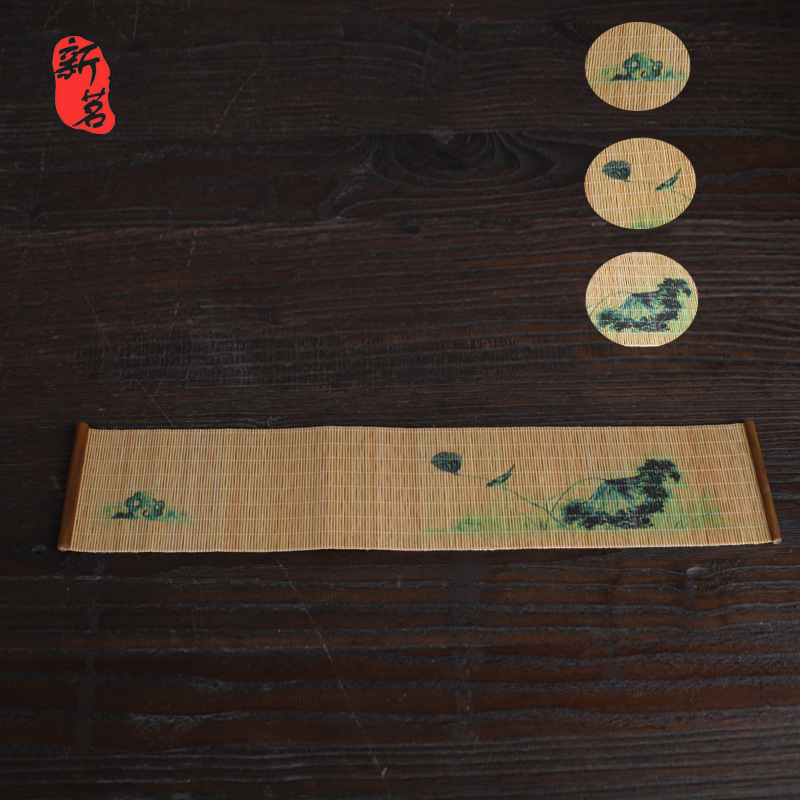Chiếu mành tre, trúc trải lót ấm chén bàn trà đạo (45*10 cm)