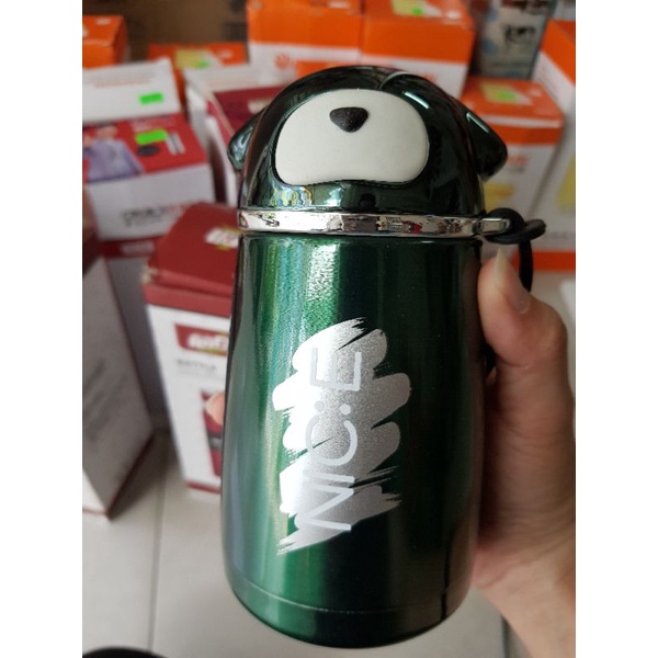 Bình giữ nhiệt Gấu inox 300ml (nắp tai gâu gâu) - N121