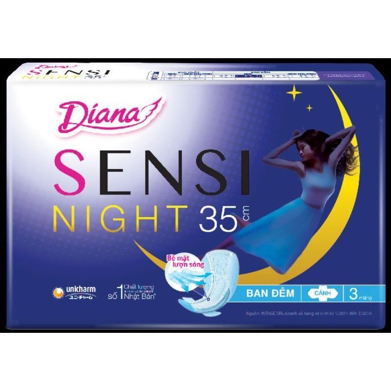 [Hết Tặng] Combo 6 gói bvs Diana Đêm SENSI 35cm