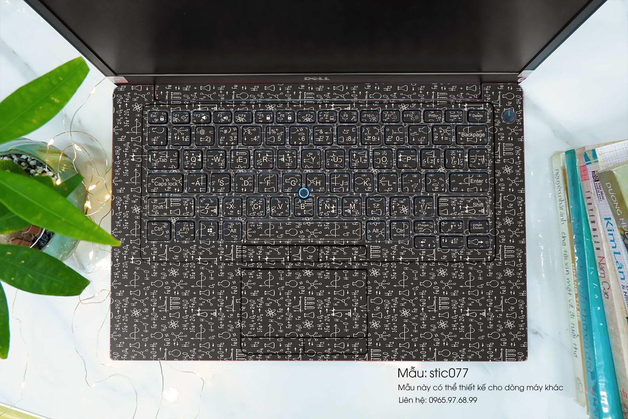 Decal Skin dán Laptop MSI mẫu Hoa văn sticker (inbox mã máy cho shop)