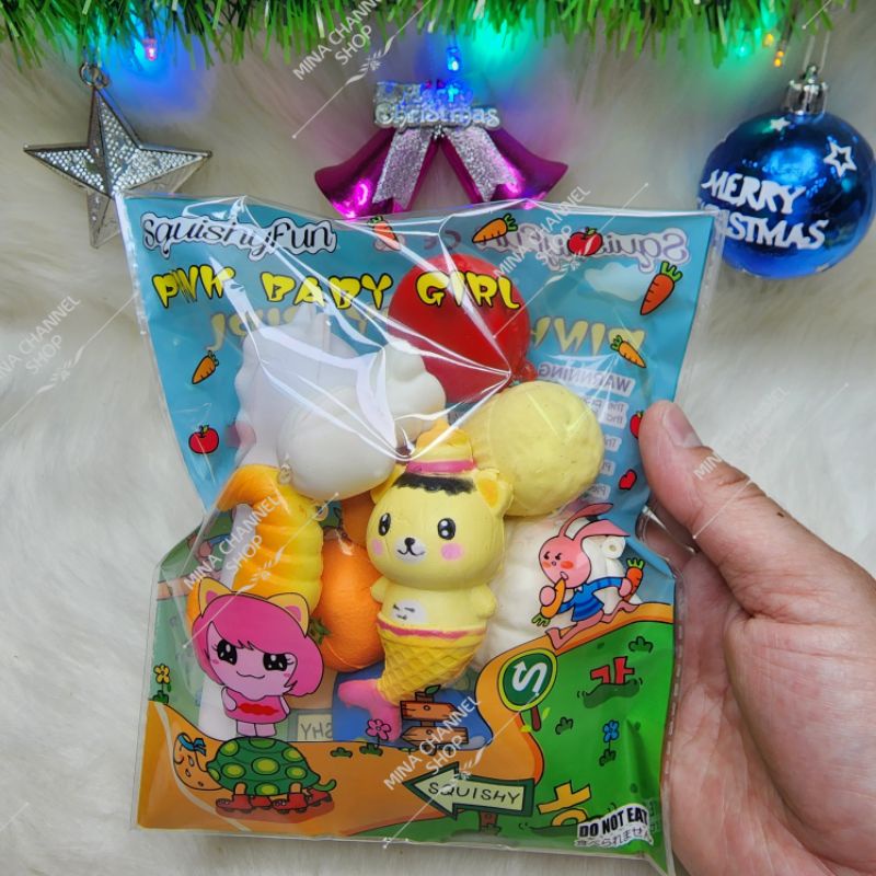 Squishy mini chính hãng Nhật Bản hàng cao cấp siêu dễ thương, mềm thơm chậm tăng kèm bao bì trong cho từng Squishy