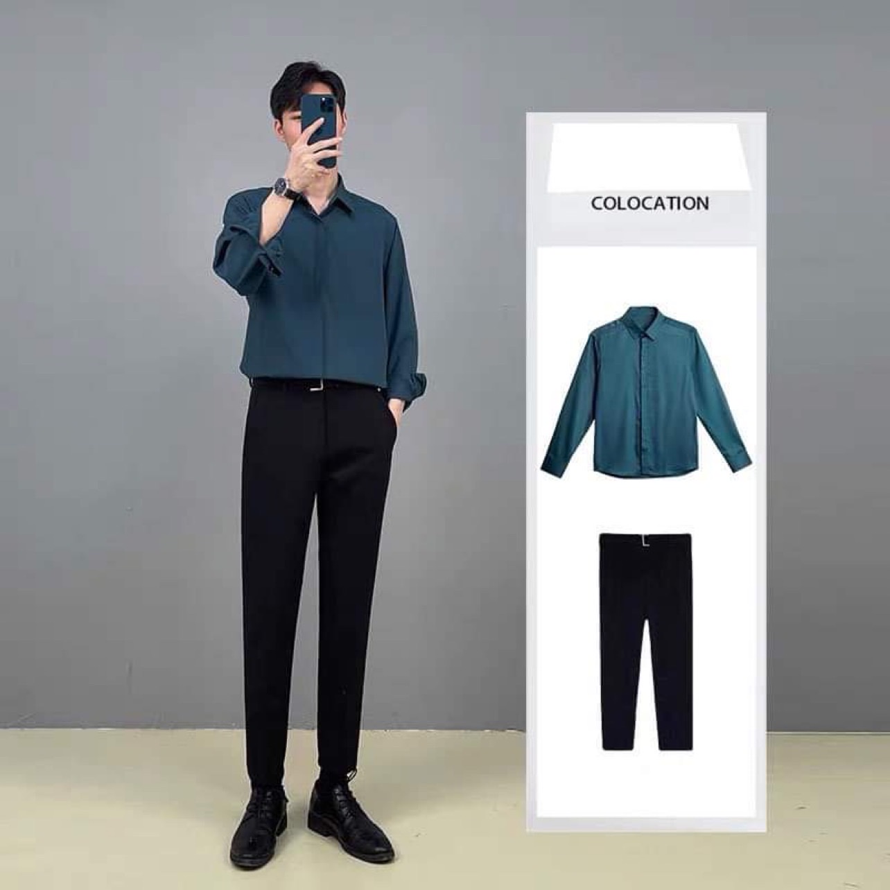 Áo Sơ Mi Nam Ẩn Cúc kiểu Mới Hàn Quốc ,Dáng Công Sở