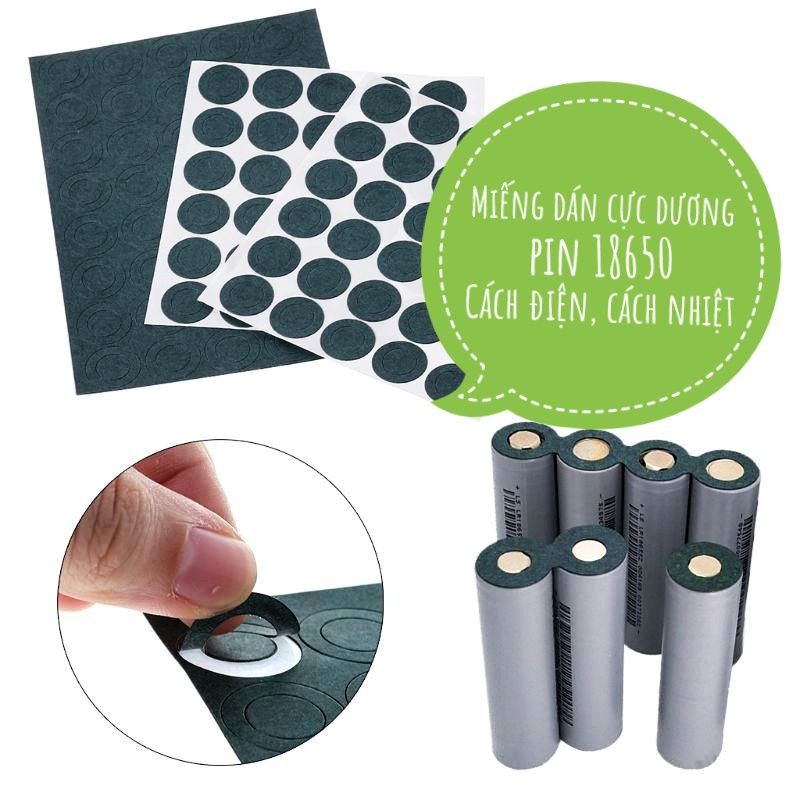 Giấy dán đầu pin bảo vệ cực dương pin 18650 cách điện, cách nhiệt ( 20 miếng)