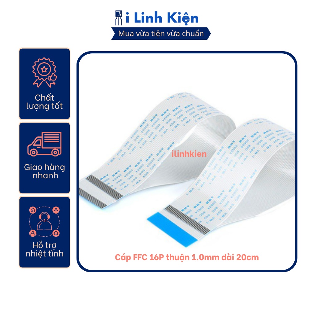 Cáp ffc 16p thuận 1.0mm dài 20cm