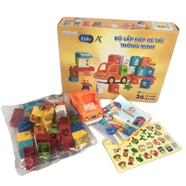 Bộ đồ chơi lắp ráp 36 chi tiết lego xe tải thông minh của enfa