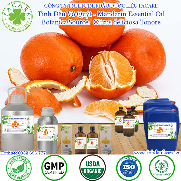 Tinh dầu Vỏ quýt mandarin essential oil - 10ml