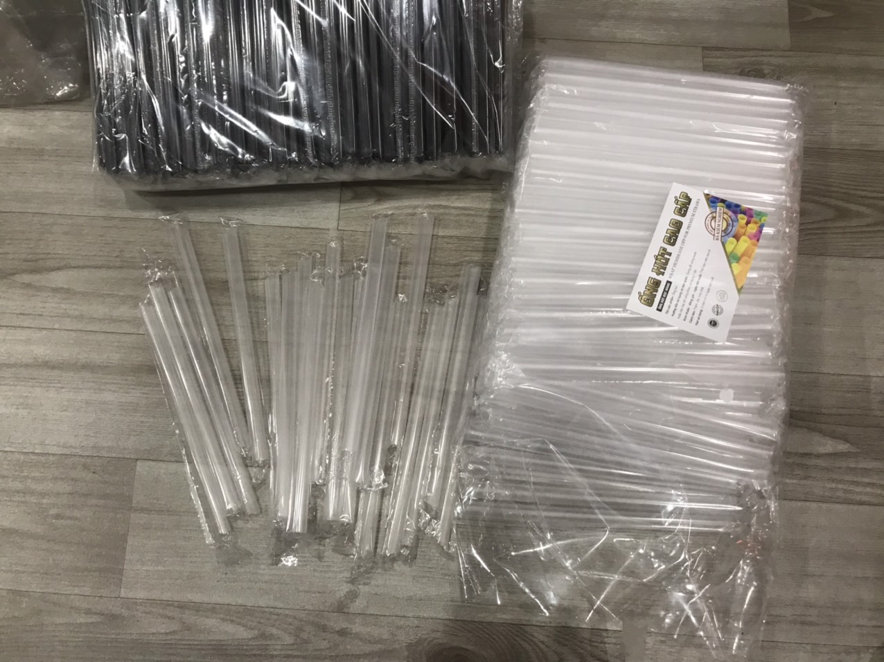 Ống hút trà sữa Cao cấp màng bọc OPP từng chiếc( khoảng 170 pcs )