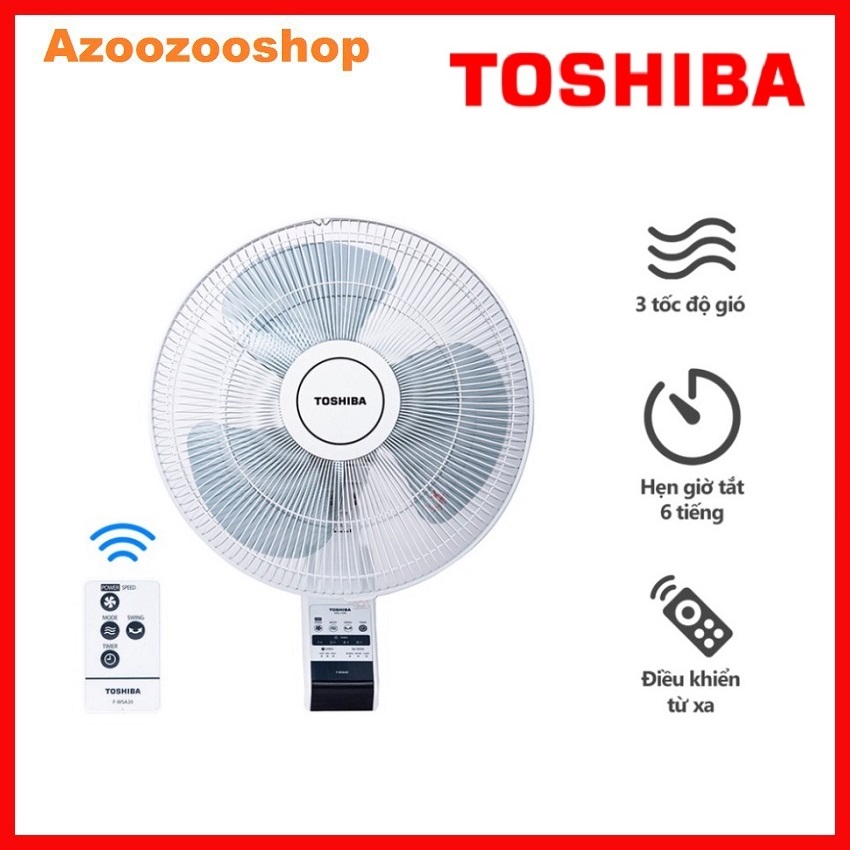 Quạt treo tường toshiba f-wsa20vn - xám - hàng chính hãng