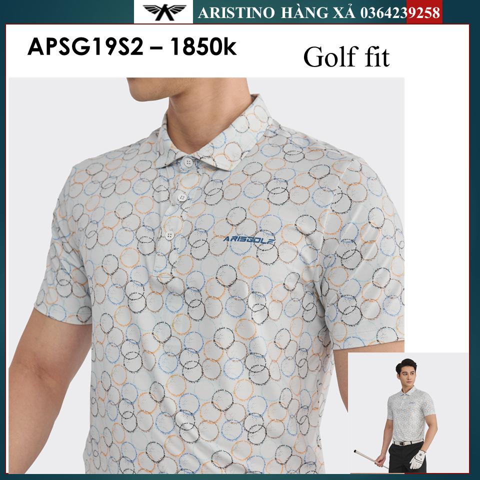 Áo polo golf Aristino APSG19S2 màu trắng