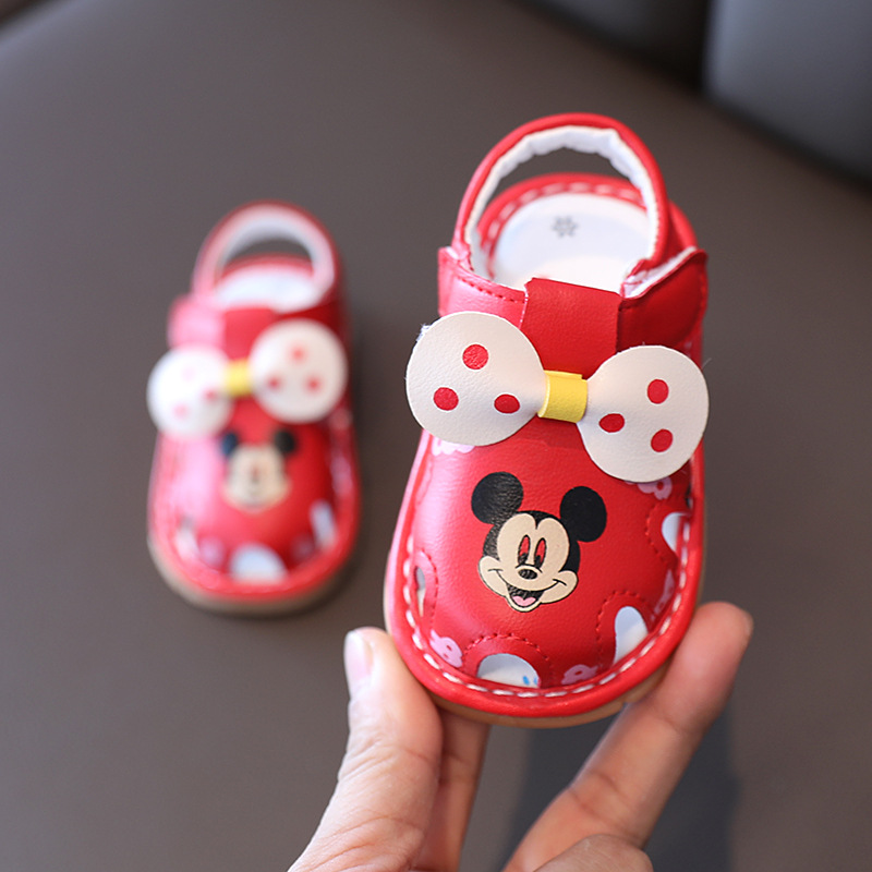 Dép tập đi cao cấp Mickey cho bé,đế êm chống trơn trượt và phát âm thanh - TD6
