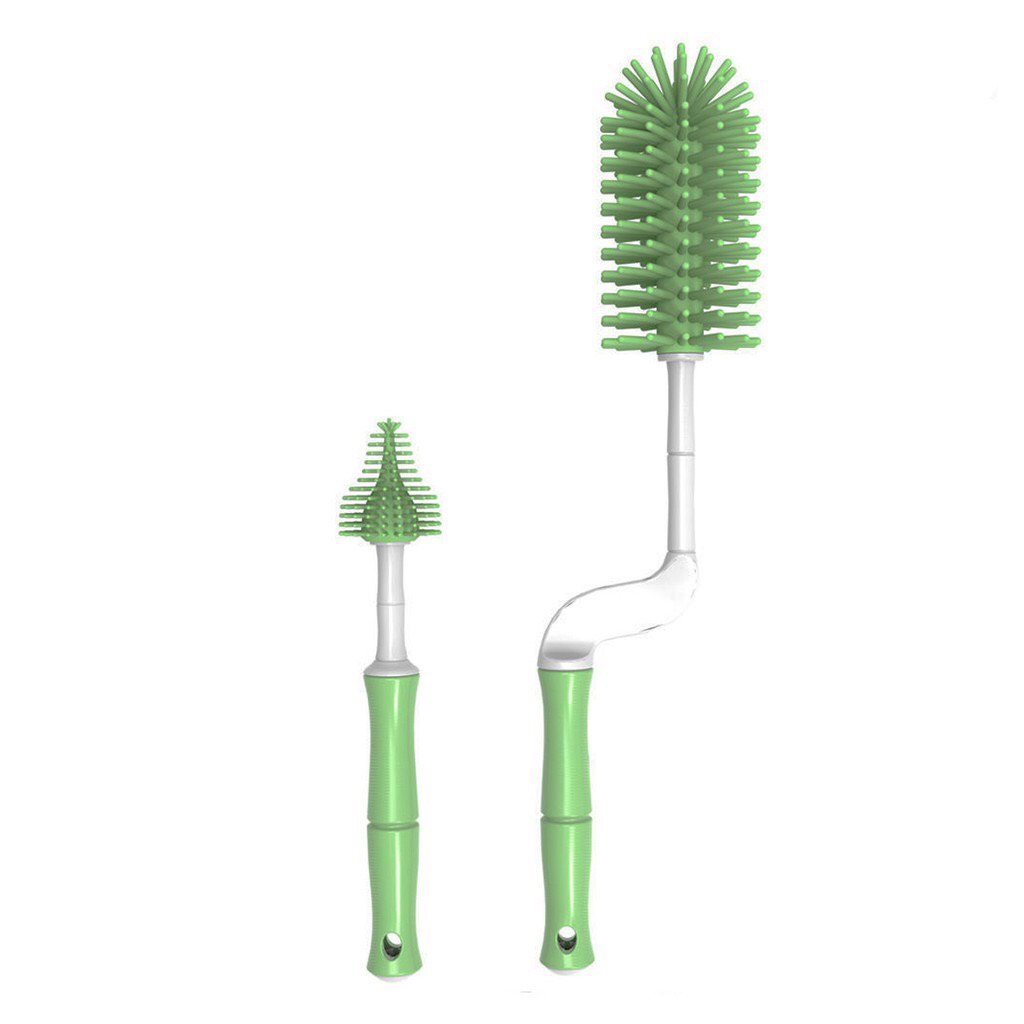 Cọ rửa bình sữa Silicon cao cấp 3 chi tiết [Tay cầm xoay 360 độ]